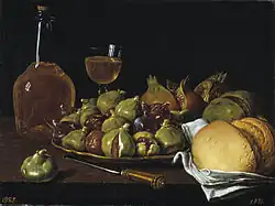 Luis Meléndez: Bodegón mit Feigen, Granatäpfeln und Brot, 1770, Prado, Madrid