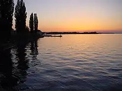 Sonnenuntergang über dem Bodensee bei Rorschach