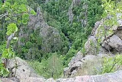 Blick von der Roßtrappe auf die Bode