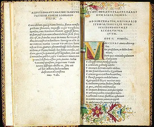 Erste kursive Drucktype von Francesco Griffo 1501
