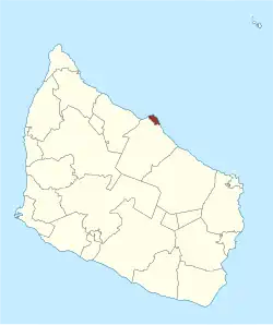 Lage des Gudhjem Sogn in der Bornholm Kommune