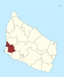 Lage des Knudsker Sogn in der Bornholm Kommune