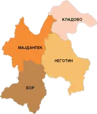 Schematische Karte der Kreise im Bezirk