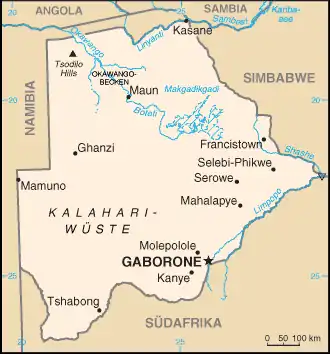 Karte von Botswana