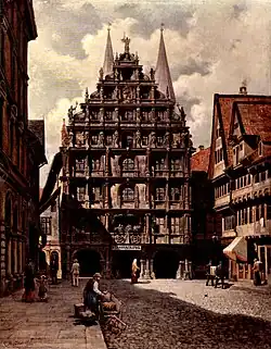 Braunschweig: Gewandhaus von Osten. Öl auf Leinwand 54,5 × 43 cm