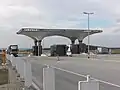 Ehemalige Kontrollstelle am Autobahngrenzübergang der D8/A17 (E55) (Aufnahme von 2008)