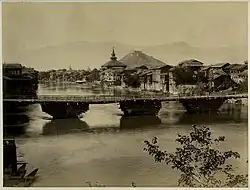 Fluss Jhelam in der Stadt Srinagar (ca. 1880)