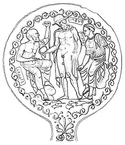 Turms (Mitte) übergibt das Ei der Elinei an Tuntle (links) und Latva (rechts)