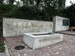 Gefecht am Bruderholz, 22. März 1499, Standort, Bruderholzstrasse-Binningerstrasse. Der Bildhauer Louis Léon Weber hat das Denkmal geschaffen