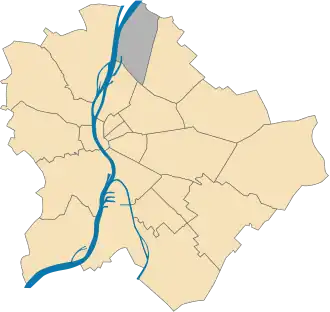 Lage des IV. Bezirks in Budapest