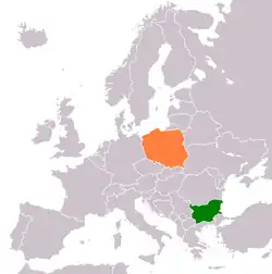 Lage von Bulgarien und Polen