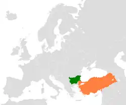 Lage von Bulgarien und Türkei
