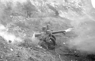 Leichtgeschütz beim Feuerkampf