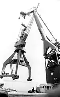 Schwimmkran Goliath in Rostock, 1977