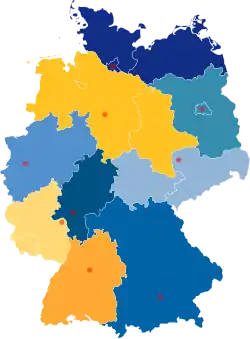 Bundesbank 9 Haupt­verwaltungen (ehemalige Landes­zentralbanken)
