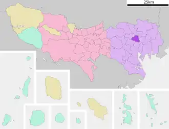 Lage Bunkyōs in der Präfektur