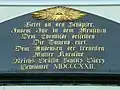Inschrift der Karolinenkapelle