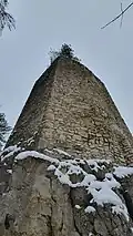 Die Ruine der Turmburg auf dem Felsklotz