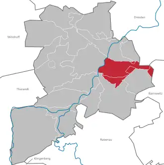 Lage von Burgk in Freital