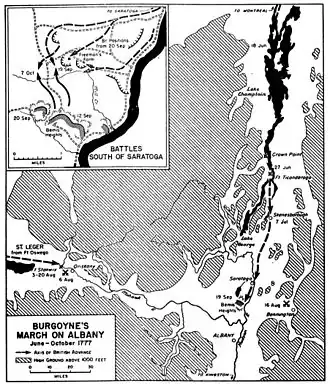 Burgoynes Zug auf Albany, Juni bis Oktober 1777