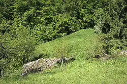 Bild 10: Die nordwestliche Unterburg von der Stelle der Oberburg aus