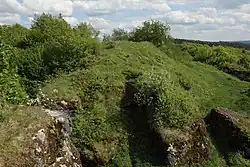 Bild 6: Schutthaufen, früherer Standort eines Gebäudes an der Burgspitze (April 2012)