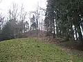 Ansicht von Nordwesten auf den Burghügel