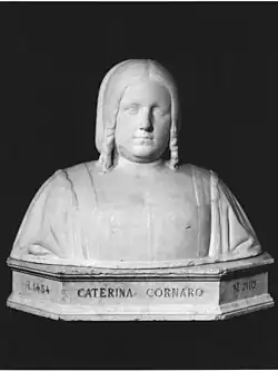 Büste von Caterina Cornaro, geschaffen von Augusto Sanavio (1912)