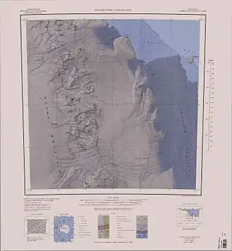 Kartenblatt Pomerantz Tableland mit dem Nordwestteil des Rennick-Gletschers