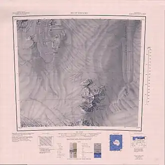 Kartenblatt Mount Kosciusko von 1969, Venzke Glacier im Nordwesten der Karte