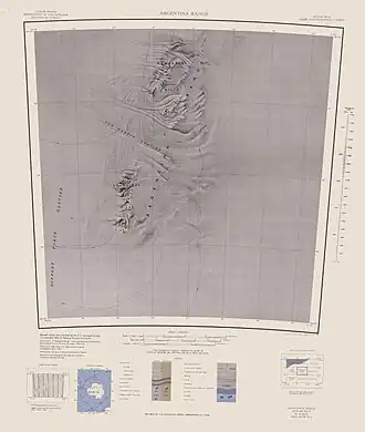 Karte der Argentina Range von 1967
