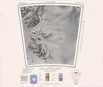 Karte von 1988, Gothic Mountains links oben in der nordwestlichen Ecke