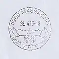 Stempel der Poststelle Massagno; April 2015.