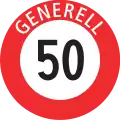 Höchstge­schwin­dig­keit 50 generell (CH)