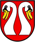 Zwei abgewendete Schwanenköpfe (abgeschnitten)