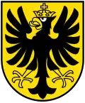 Einköpfiger Reichsadler im Wappen des ehemaligen Amtsbezirks Oberhasli und der Gemeinde Meiringen