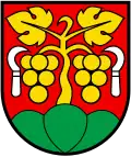 Rebmutz im Wappen von Twann, Schweiz