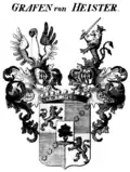 Gräfliches Wappen derer von Heister (1692) bei Tyroff
