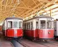 Triebwagen 2 und 4 (ex Lissabon) im Depot