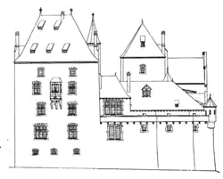 Rekonstruktion Südansicht, Wiethase (1880)