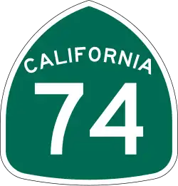 Straßenschild der California State Route 74
