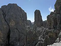 Campanile Basso am Zentralen Bocchette-Weg