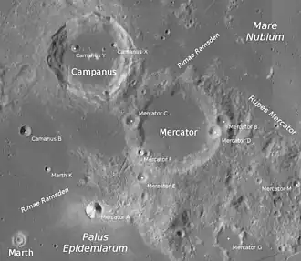 Campanus und Umgebung (LROC-WAC)