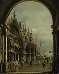 22. Repoussoir. Der Torbogen rahmt die Ansicht ein. Canaletto: San Marco, ca. 1756.