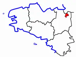 Lage des Kantons Saint-Brice-en-Coglès innerhalb der Bretagne