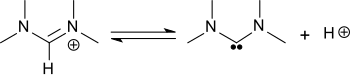 Bildung von Bis(dimethylamino)carben aus N,N,N′,N′-Tetramethylformamidiniumchlorid