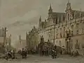 Ansicht des Rathauses von Leiden (1860) von Behr