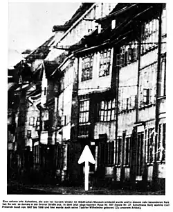 Gronerstraße 27, 1854. Pfeil: Gaußhaus.