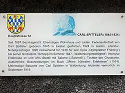 Carl Spitteler in Waldenburg
