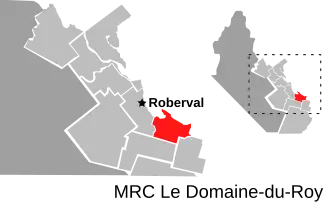 Lage von Chambord in Le Domaine-du-Roy MRC (frz. municipalité régionale du comté): regionale Grafschaftsgemeinde